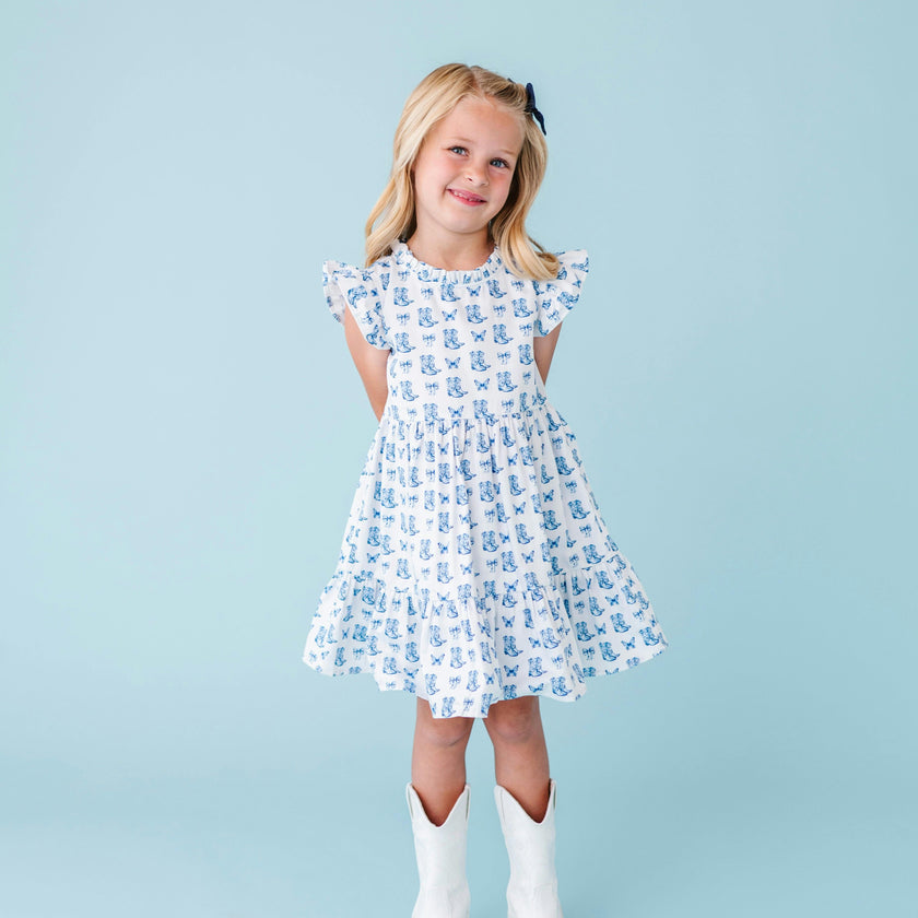 Blue Belle Ruffle Dress