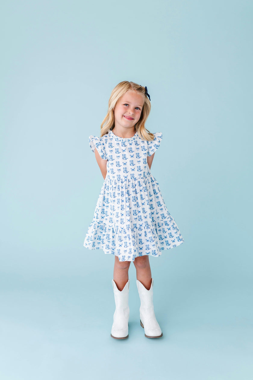 Blue Belle Ruffle Dress