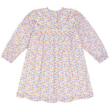 girls orchid floral long sleeve ruffle dress