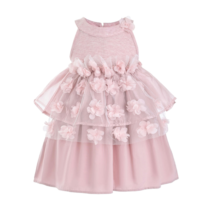 Pink Veda Petal Princess Tulle Dress