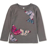 Butterflies Graphic Tee, Grey