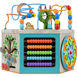 Preschool Play Lab Large Wooden Activity Learning 7-side Cube