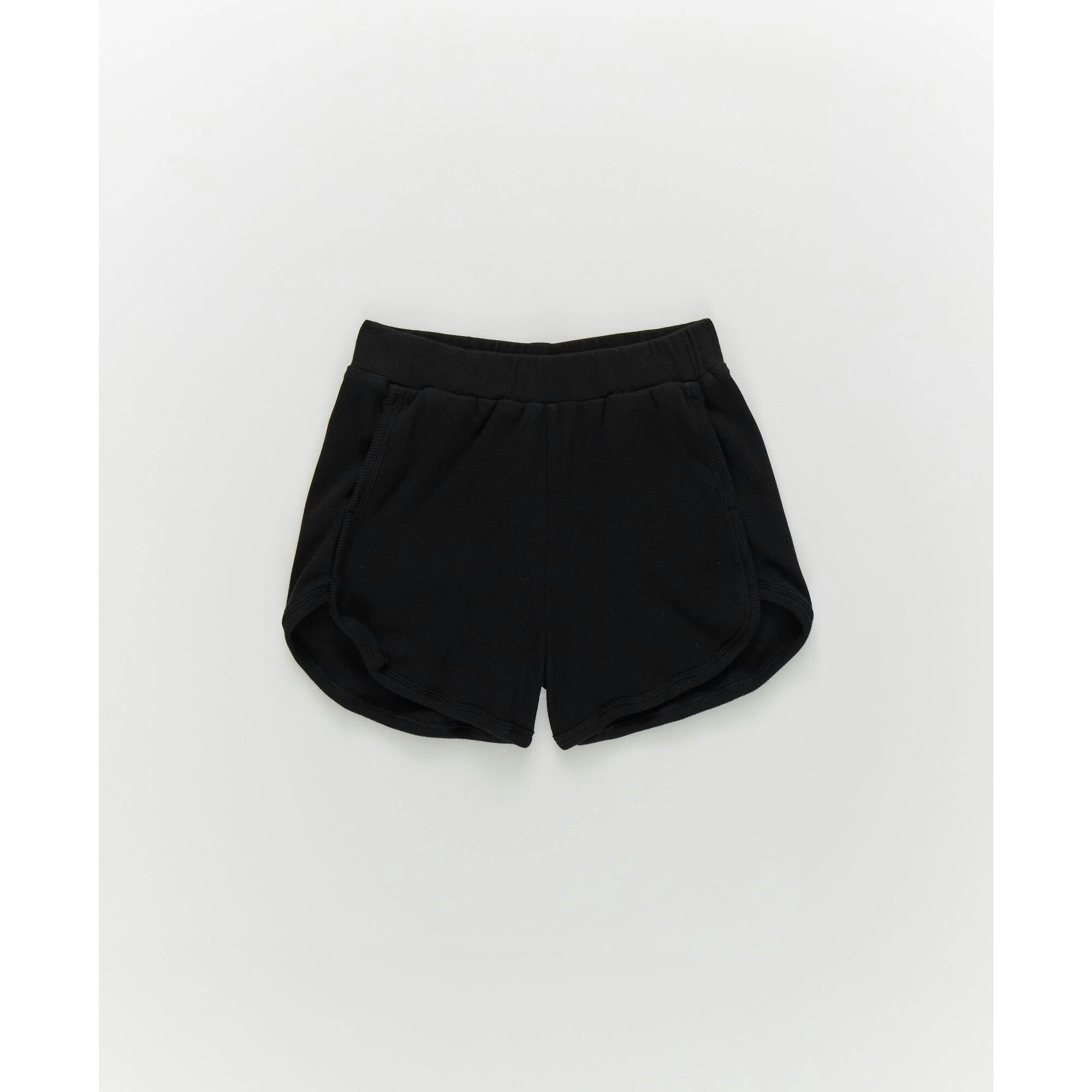 Girls Rib Shorts in Black