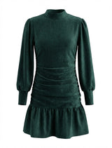 Serena Dress Dark Green Velour