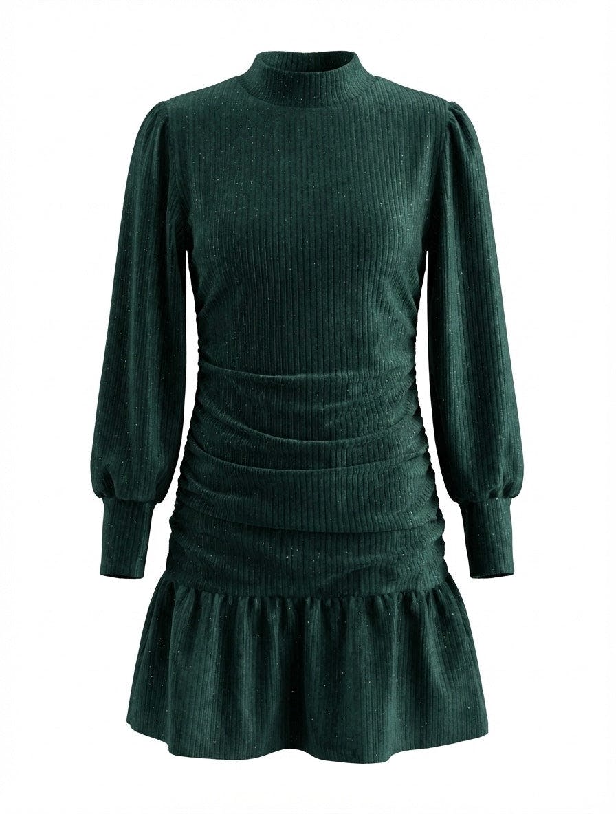 Serena Dress Dark Green Velour
