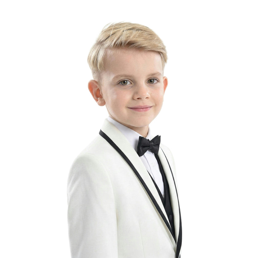 White Suit Set with Black Accents