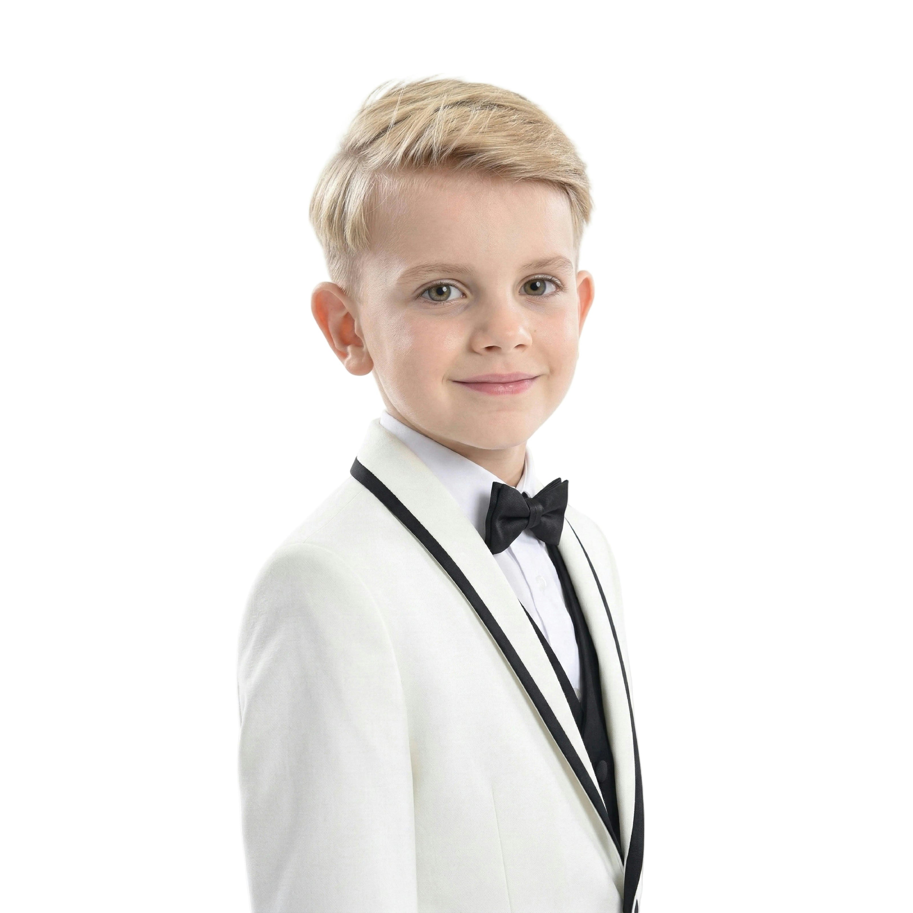 White Suit Set with Black Accents