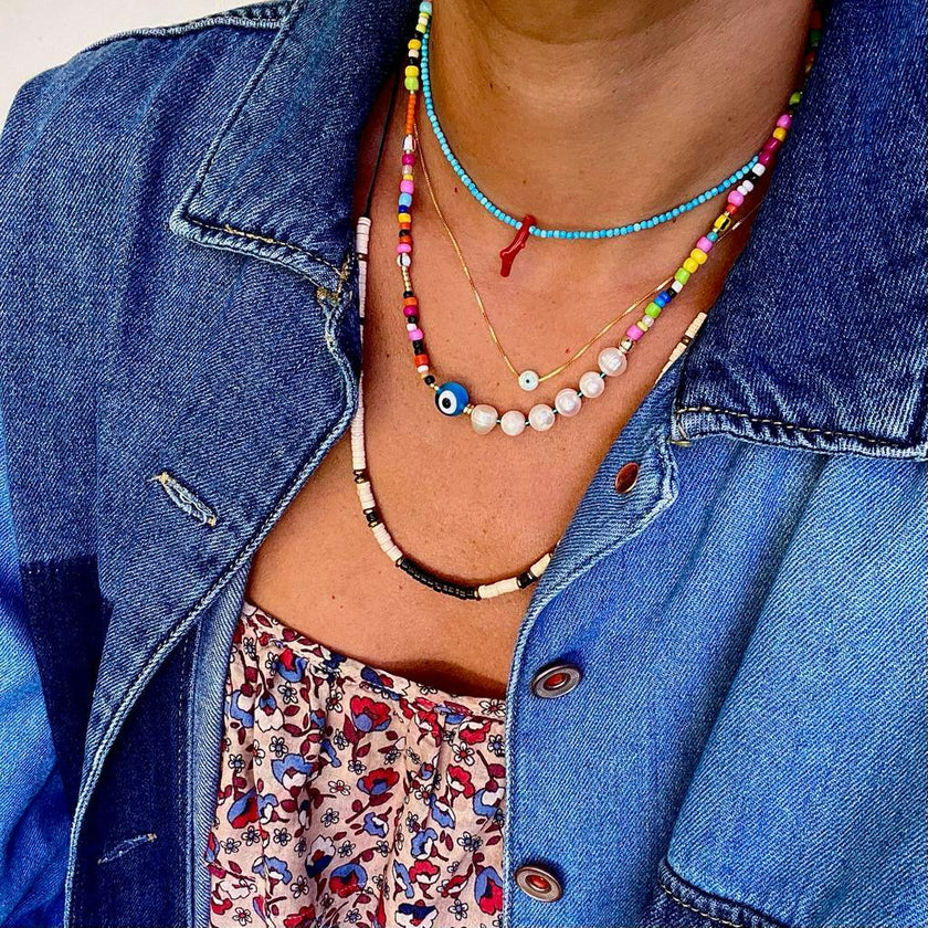 Kris  Pearl Beaded Choker