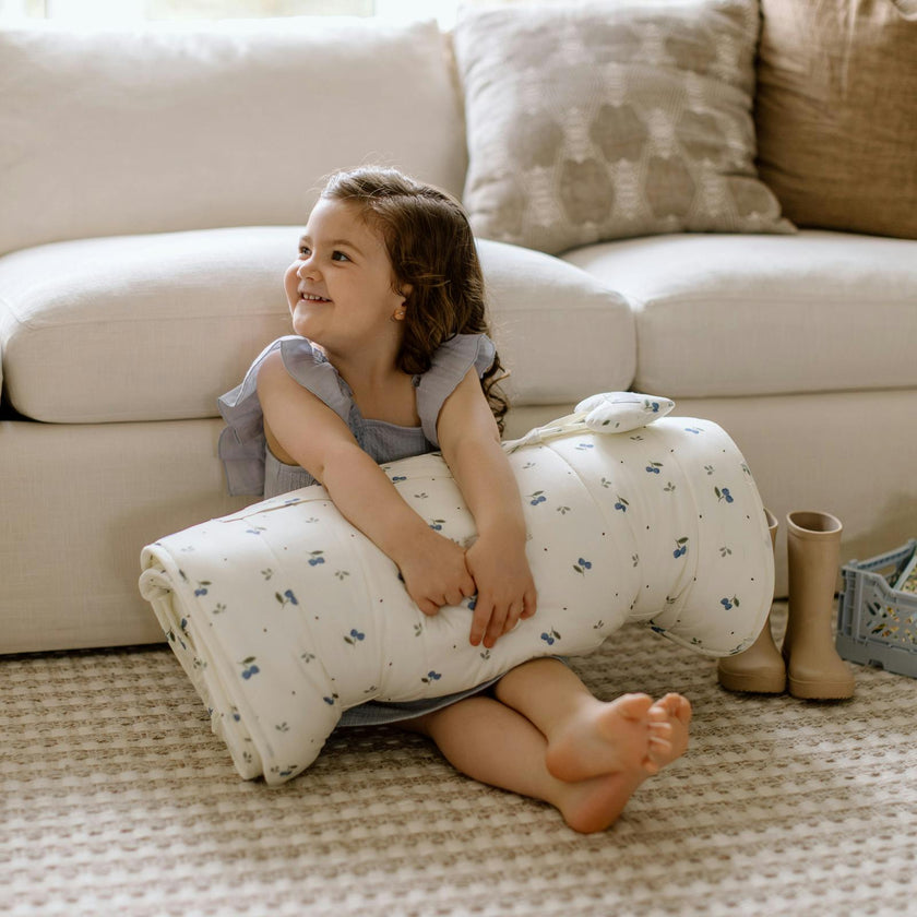 Organic Toddler Nap Roll-N-Rest Mat Set (Blueberry)