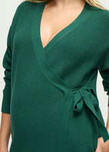 Ribbed Knit Crossover Maternity Nursing Cardigan