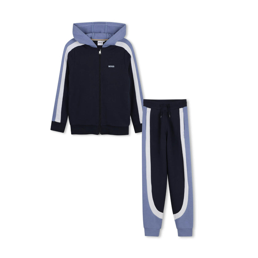 Navy & Blue Color-Block Tracksuit