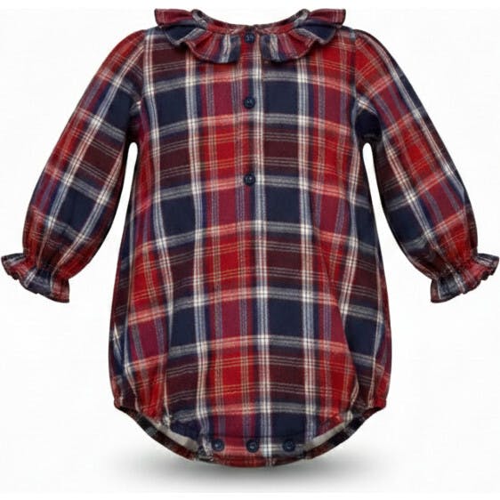 Plaid Ruffle  Romper, Plaid
