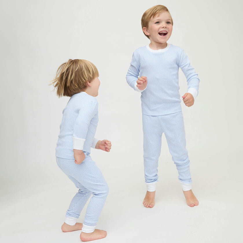The Baby Sully PJ Set - Blue/White Stripe