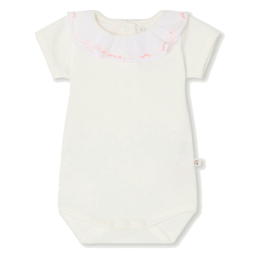 BONPOINT June Neon Detail Bodysuit - Blanc Lait