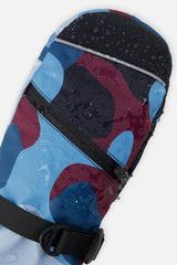 Teknik Winter Mittens Blue and Red Camouflage