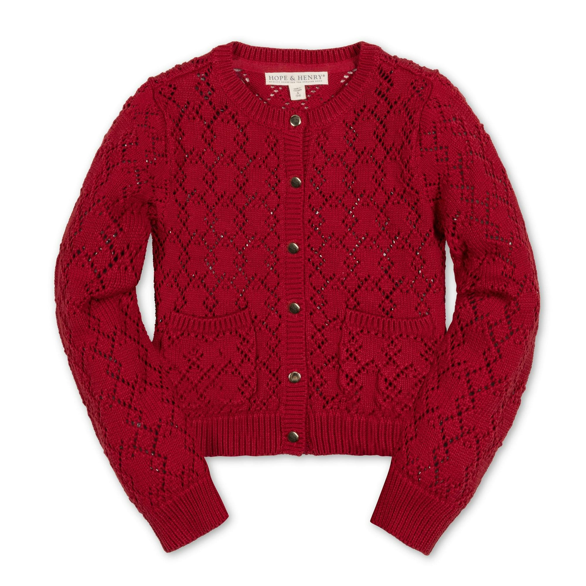 Organic Pointelle Cardigan Sweater