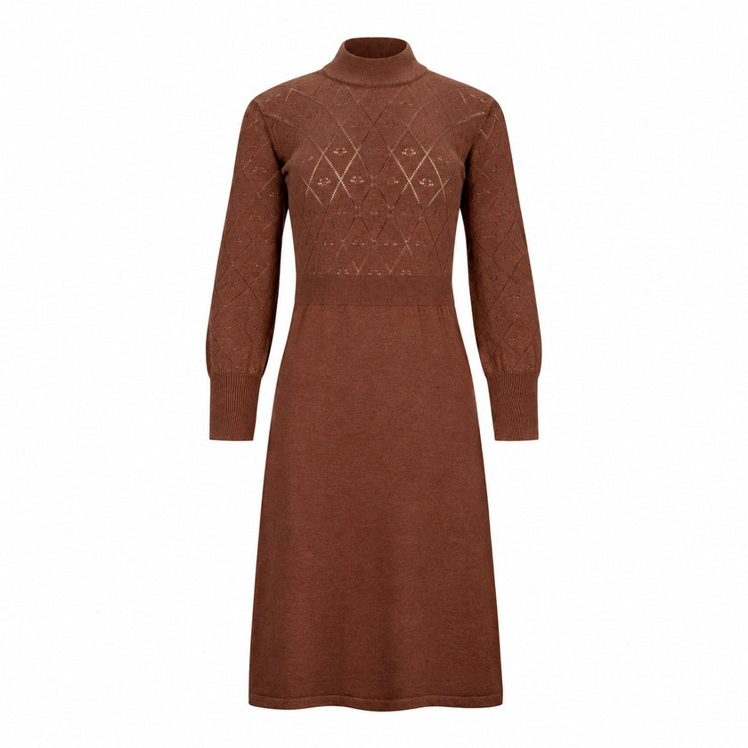 Organic Puff Sleeve Pointelle Sweater Dress