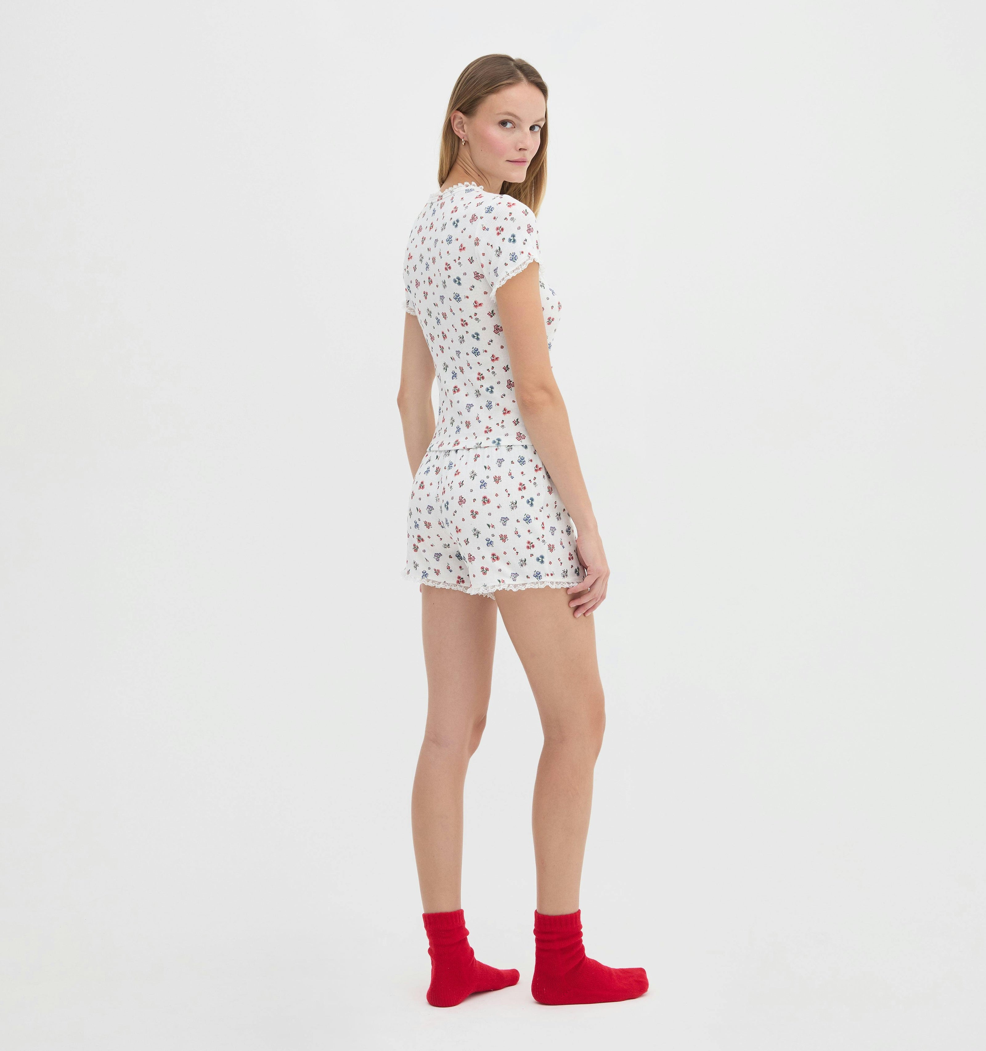 The Coco Pointelle PJ Set - Winter Posy