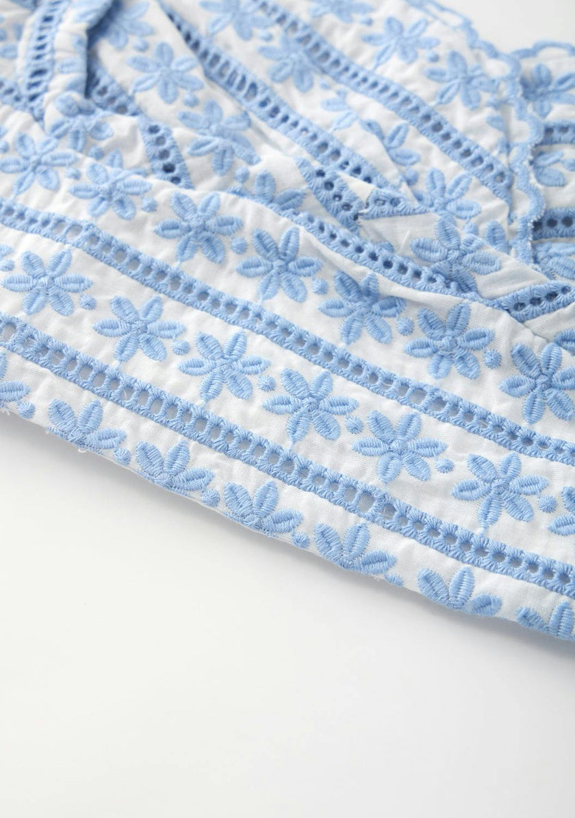 Odessa Frill Embroidered Top