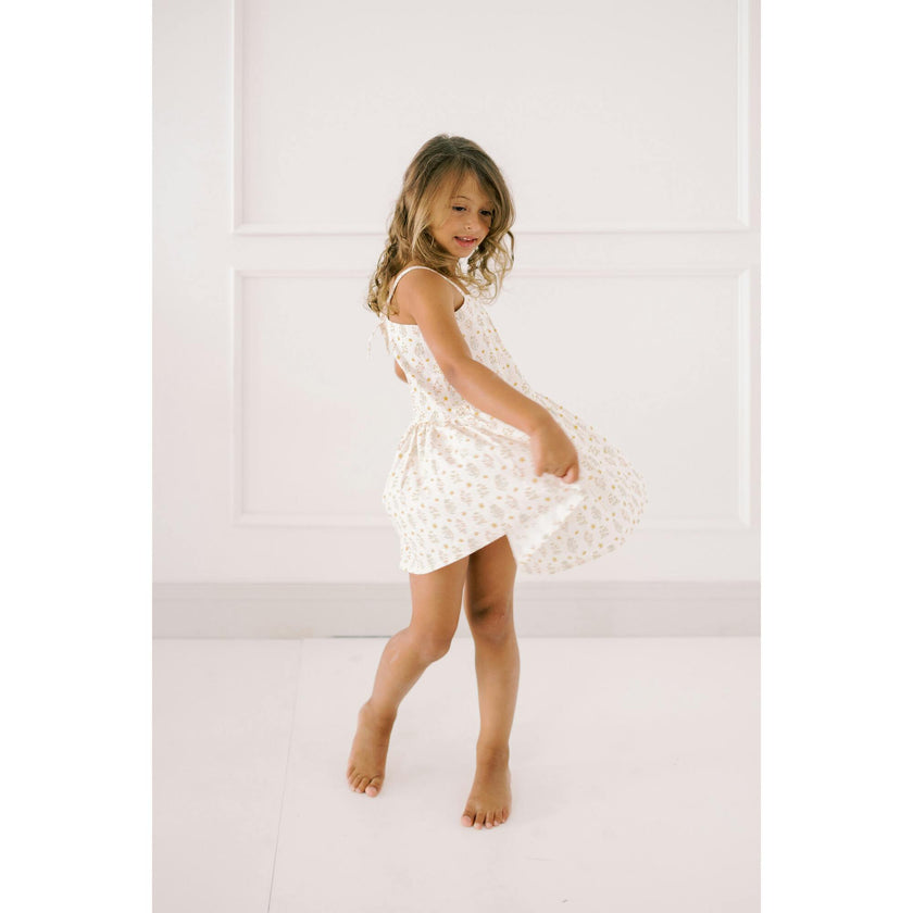 Hikari Pintuck Dress |Golden Blossom