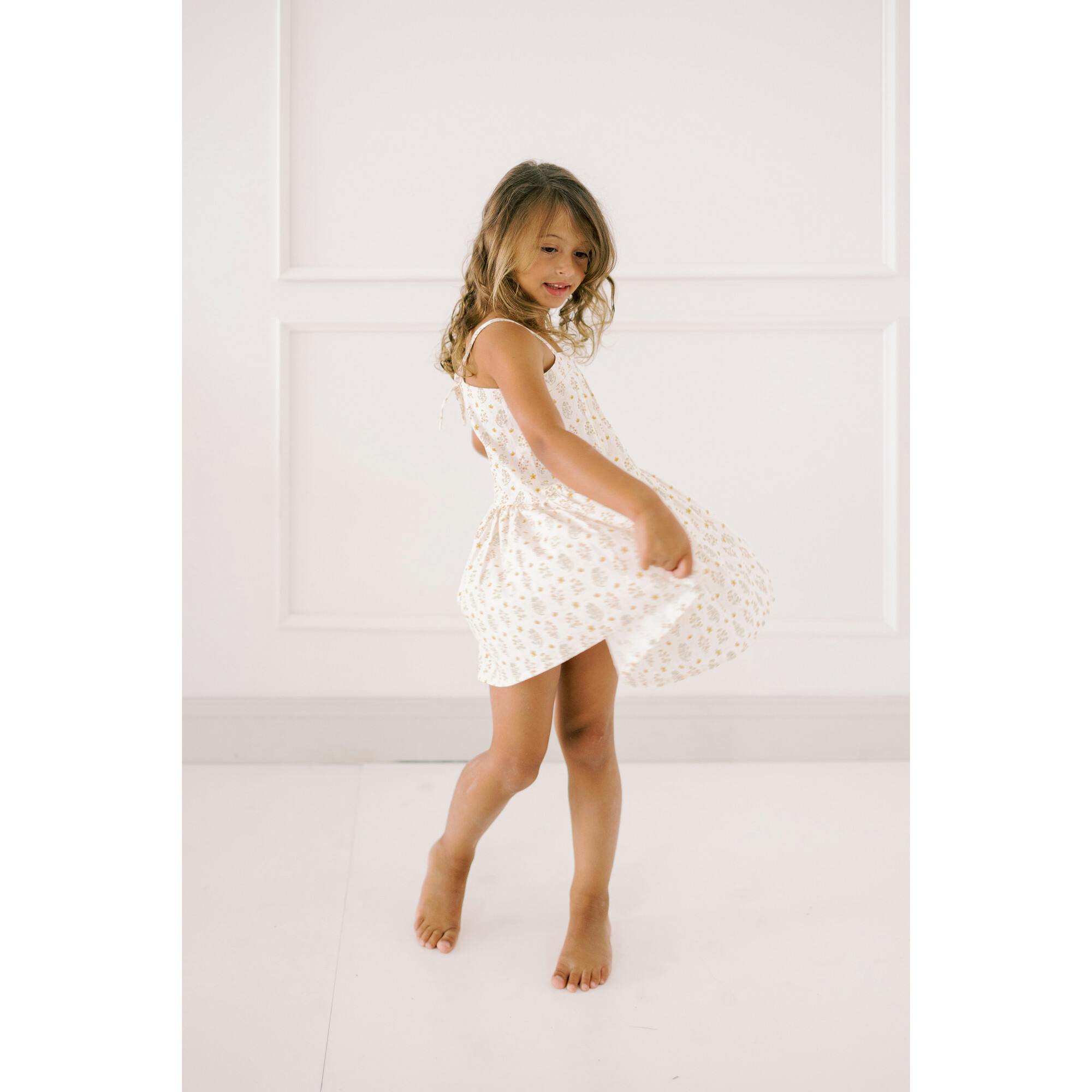 Hikari Pintuck Dress |Golden Blossom