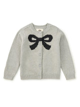 Bow Cardigan, Med Heather Grey