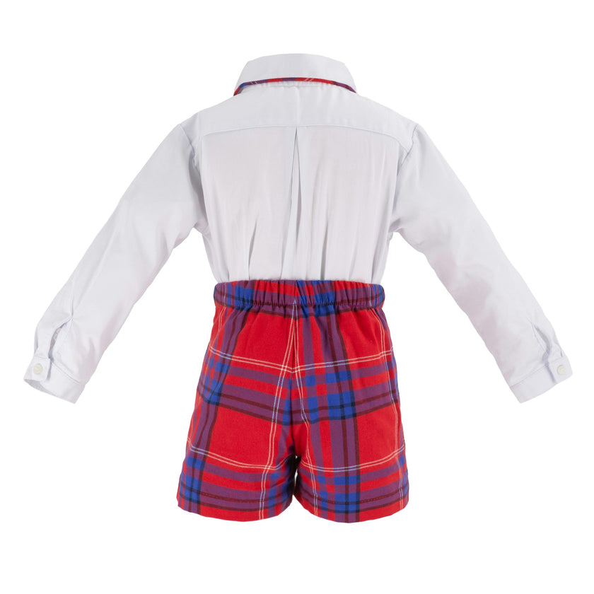 Hayden Long Sleeve Boy Set - Red Plaid