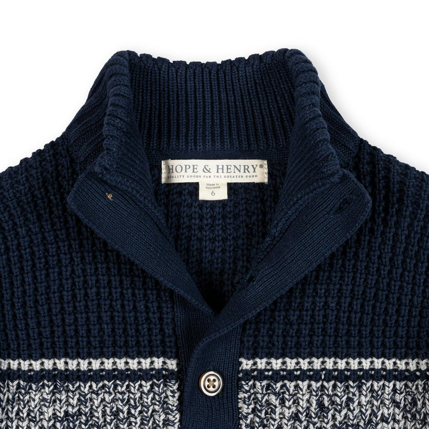 Organic Mock Neck Waffle Sweater