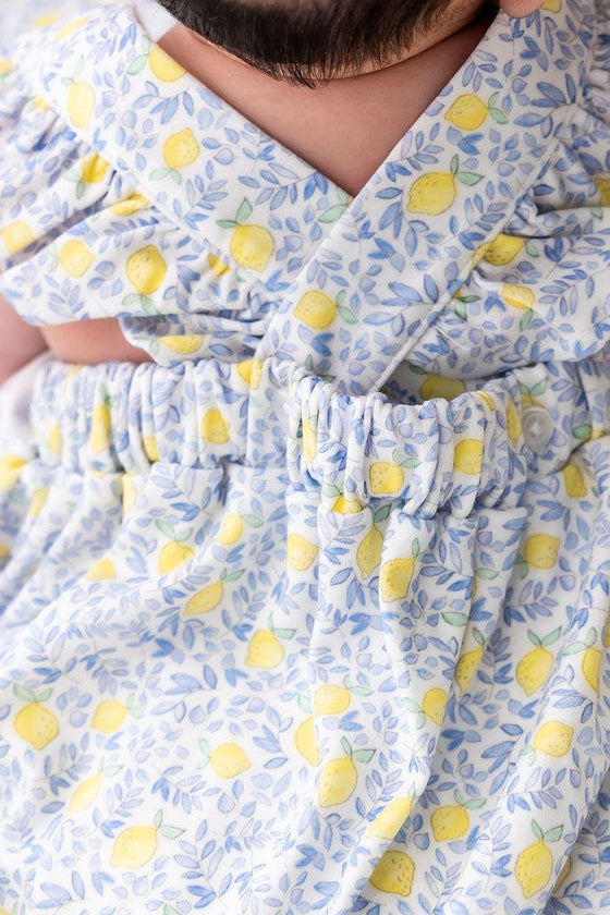 Lemons Pima Cotton Baby Bloomer w/ Cross Straps
