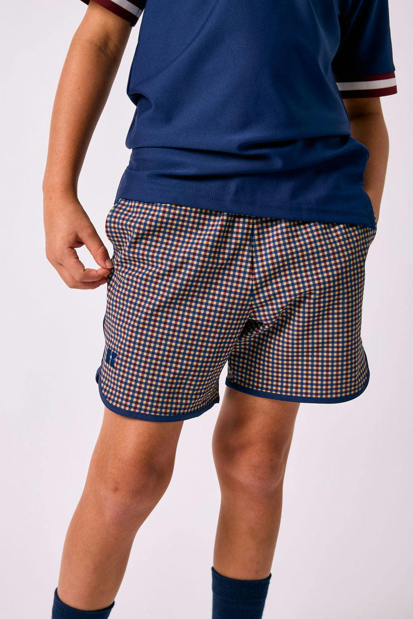 gingham retro super short with navy piping