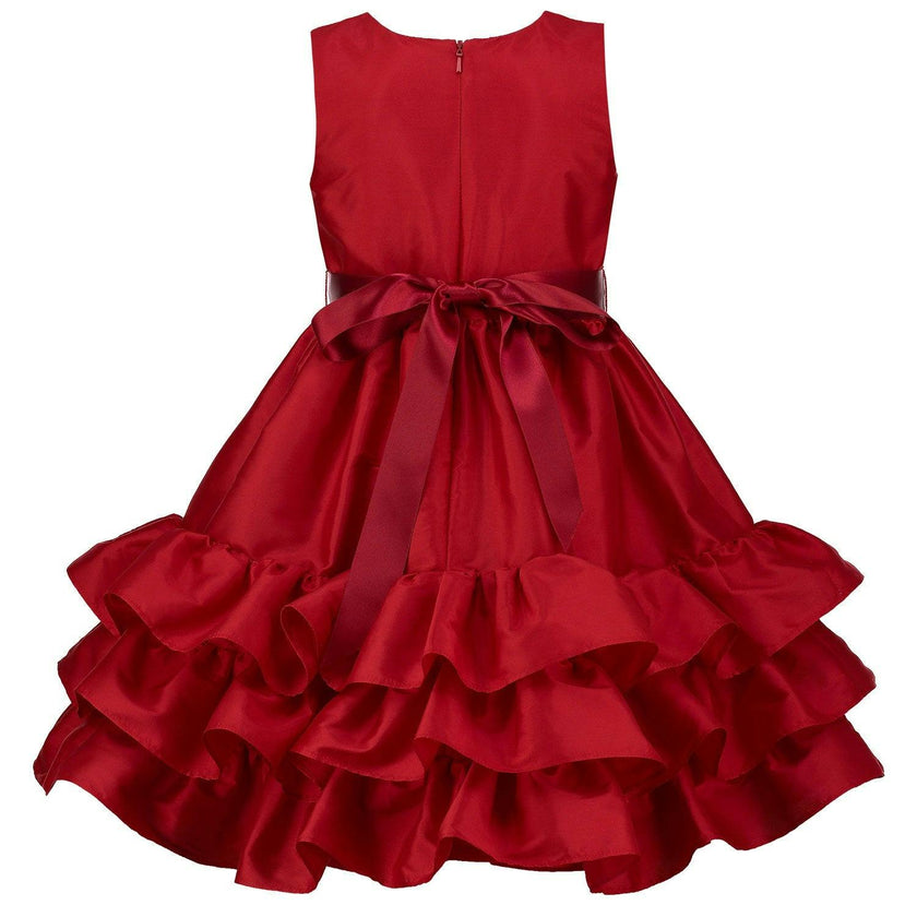 Bella Frill Satin Girls Party Dress
