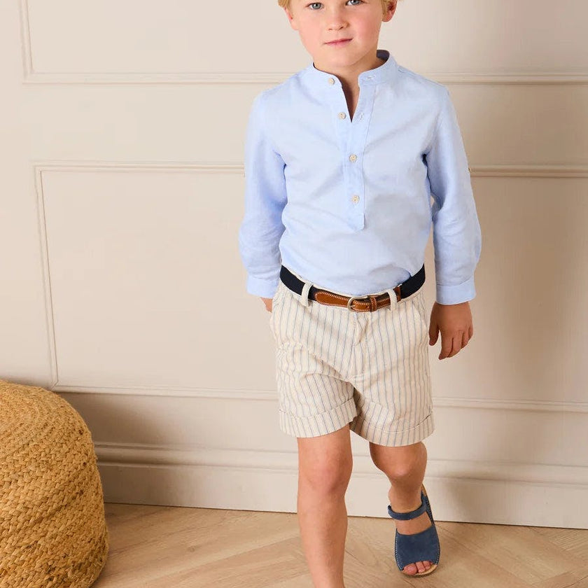 Percy Stripe Tailored Shorts in Blue (4- 10yrs)