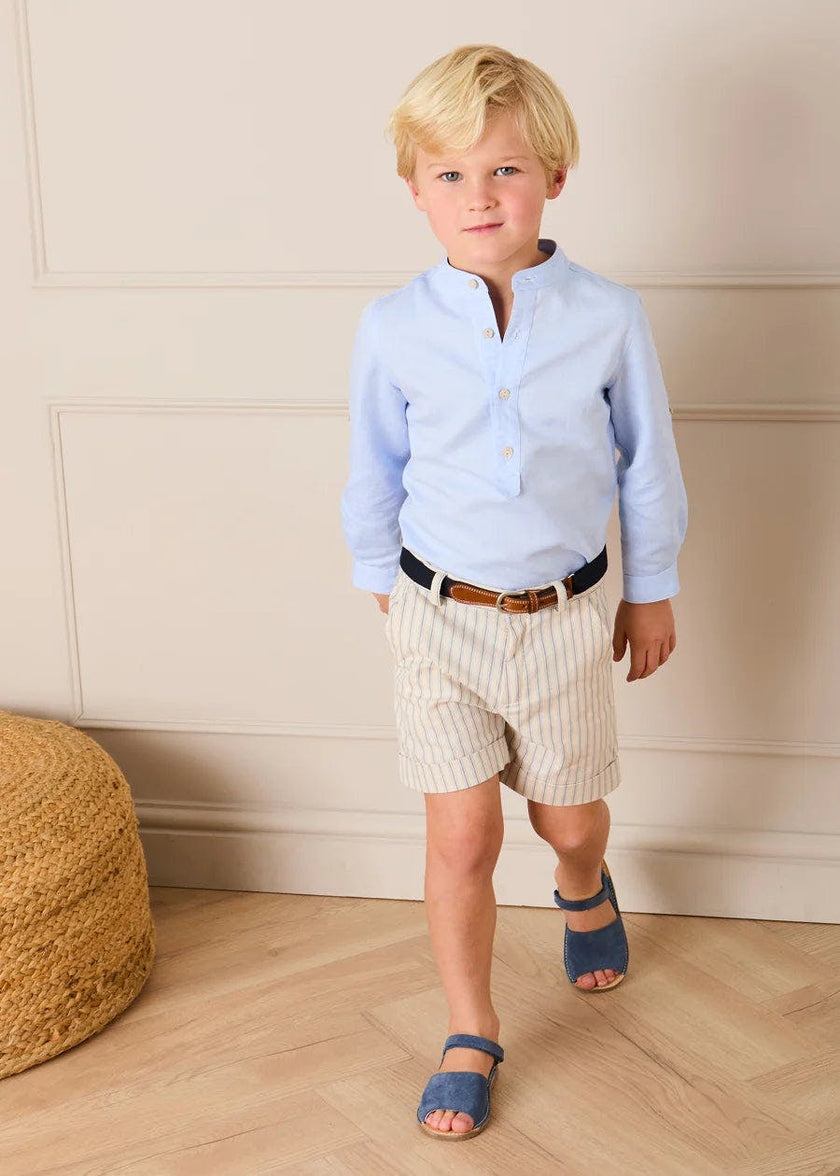 Percy Stripe Tailored Shorts in Blue (4- 10yrs)