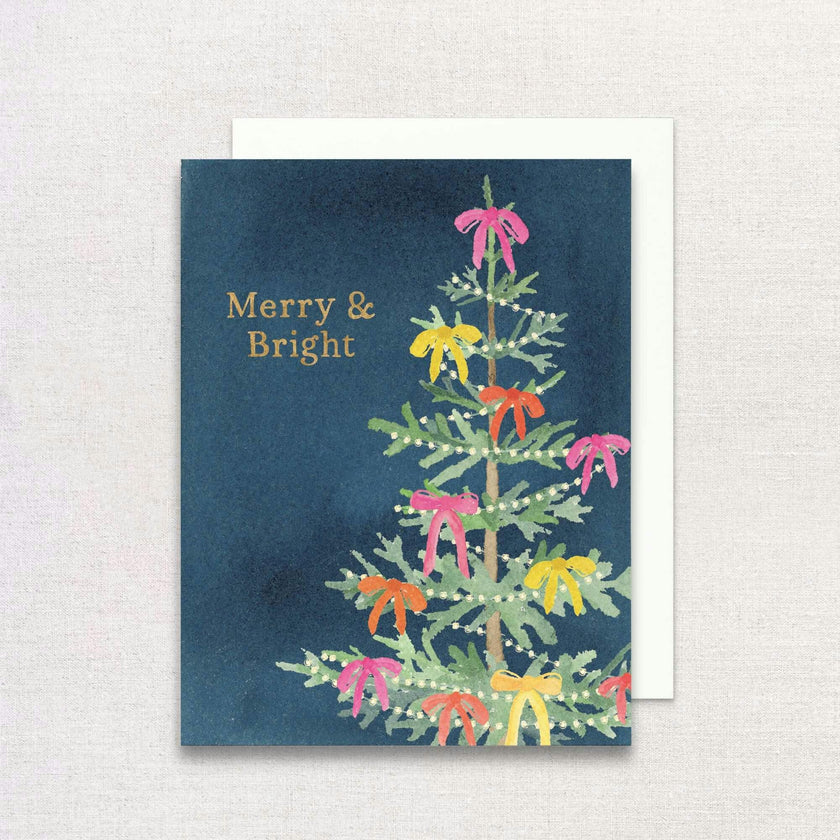 Merry & Bright Holiday Tree Greeting Card