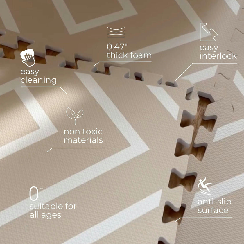 Modern Blocks - Desert Sand - Play Mat, Prints