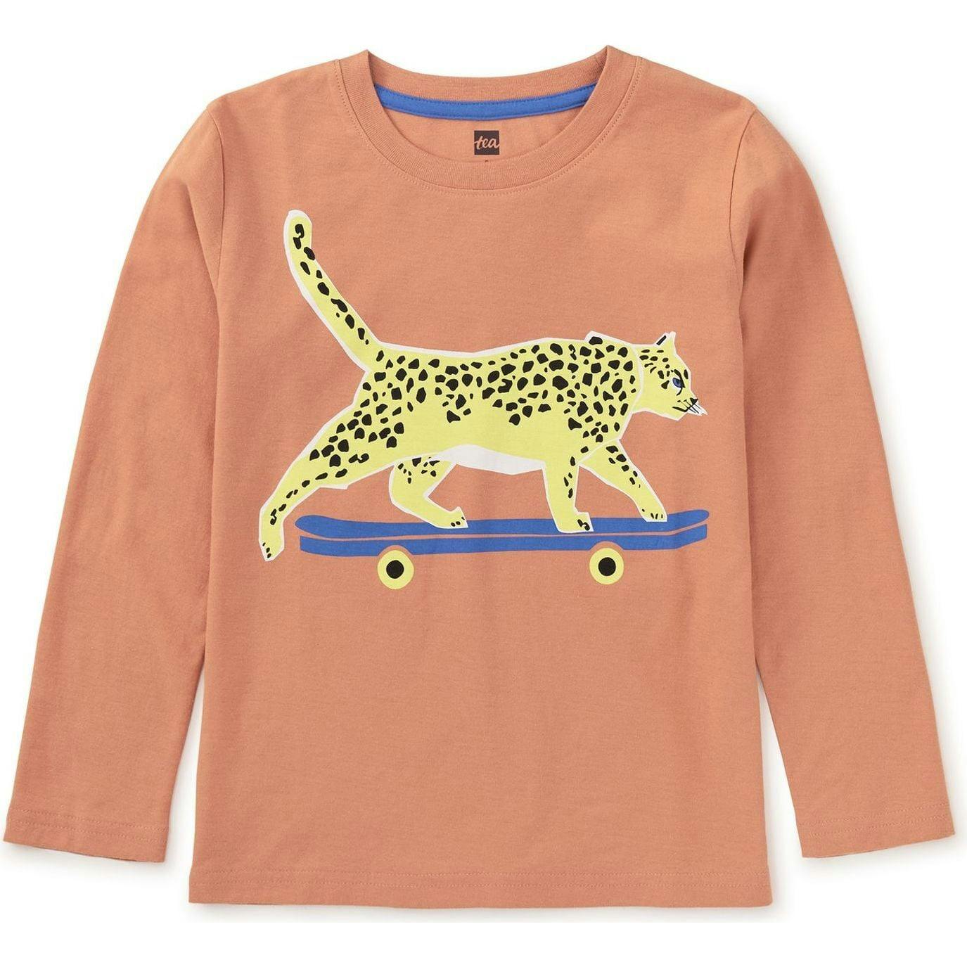 Fierce Skater Graphic Print Long Sleeve T-Shirt, Orange