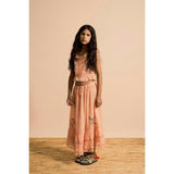 BIRDS EMBROIDERED TOP PEACH