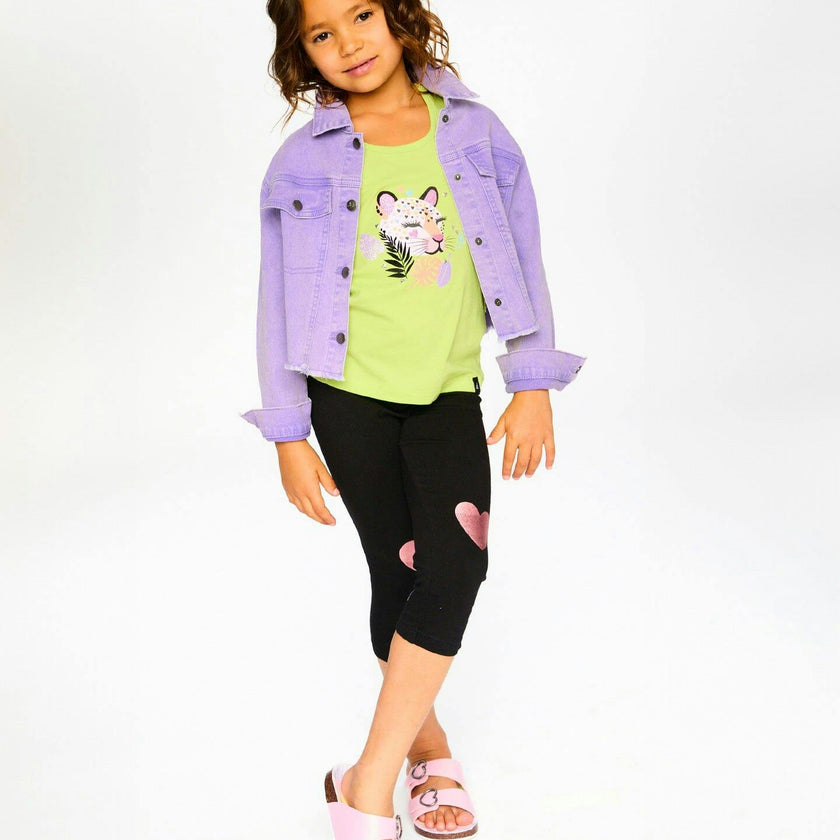 Mauve Denim Jacket With Embroidery