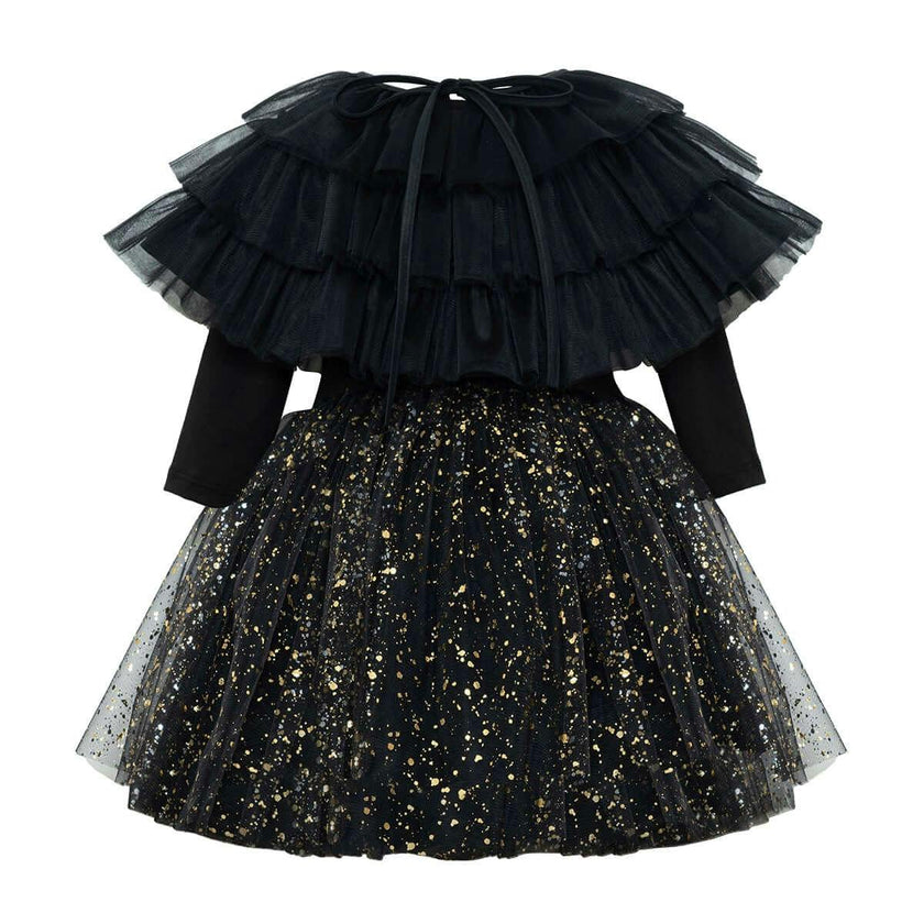 Shiny Black Dress Set
