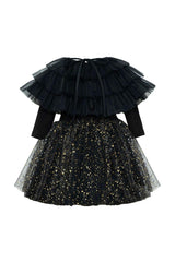 Shiny Black Dress Set