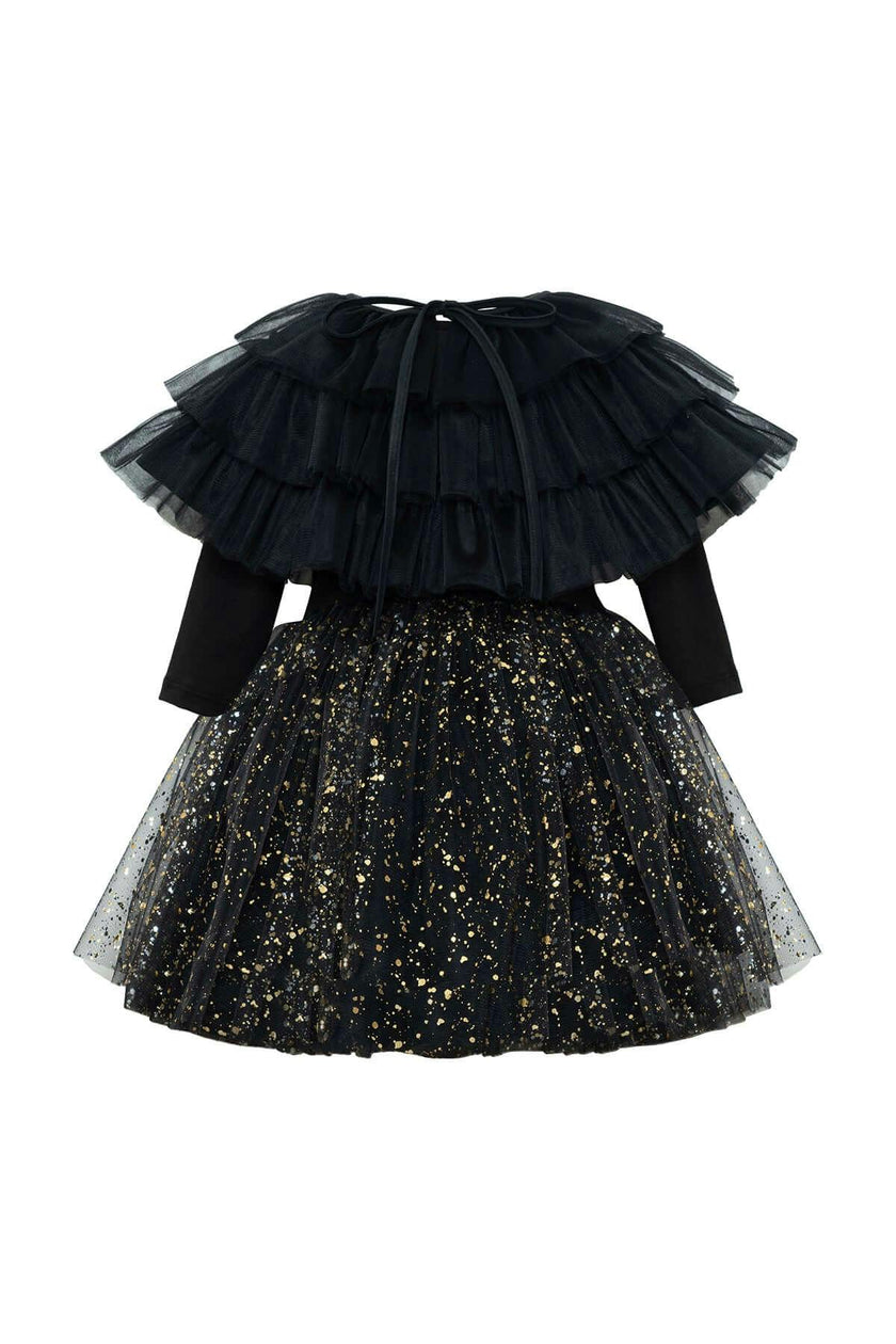 Shiny Black Dress Set