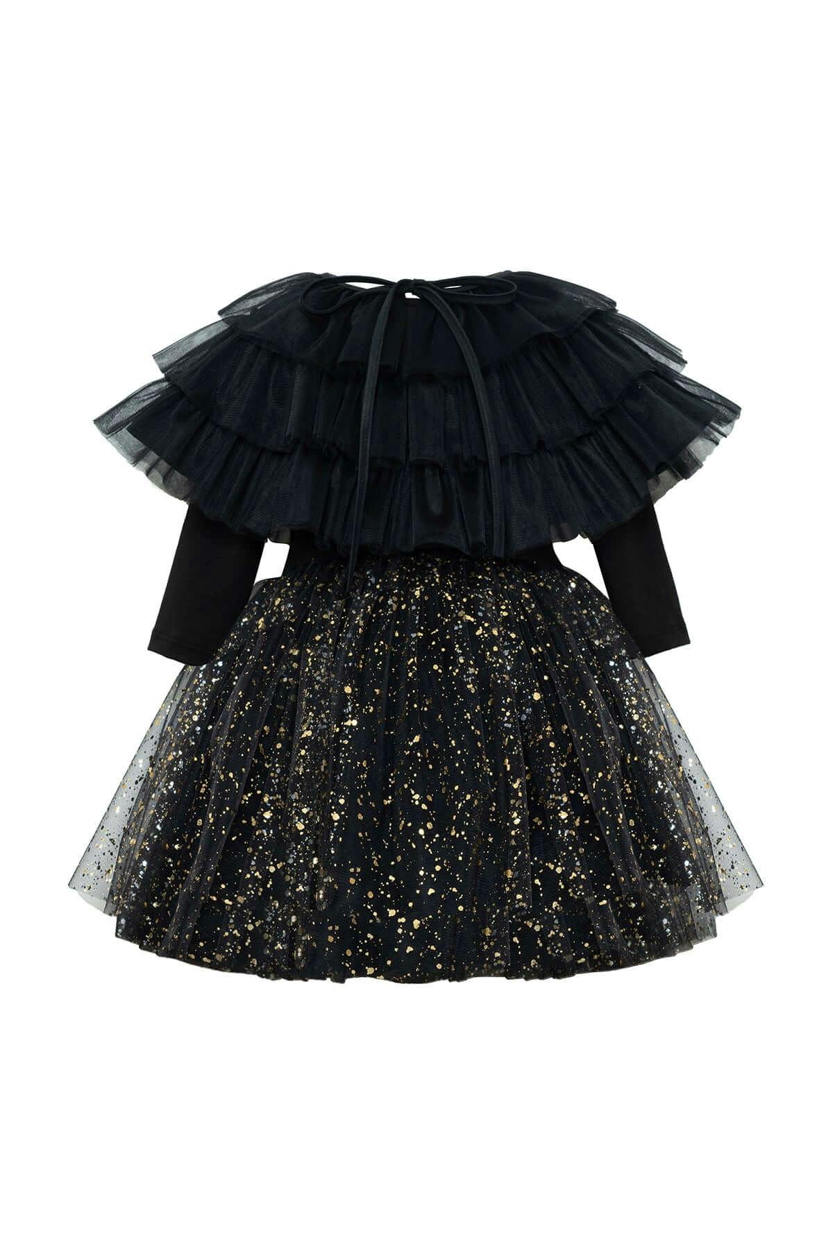 Shiny Black Dress Set