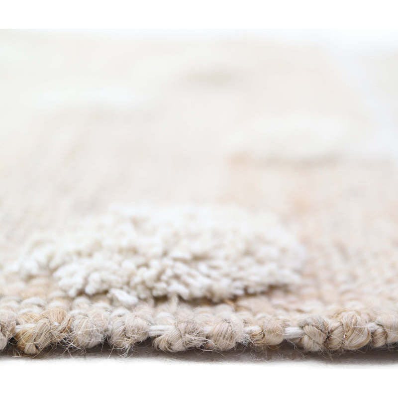 Nop Jute & Cotton Polka Dot Fringed Rectangular Rug