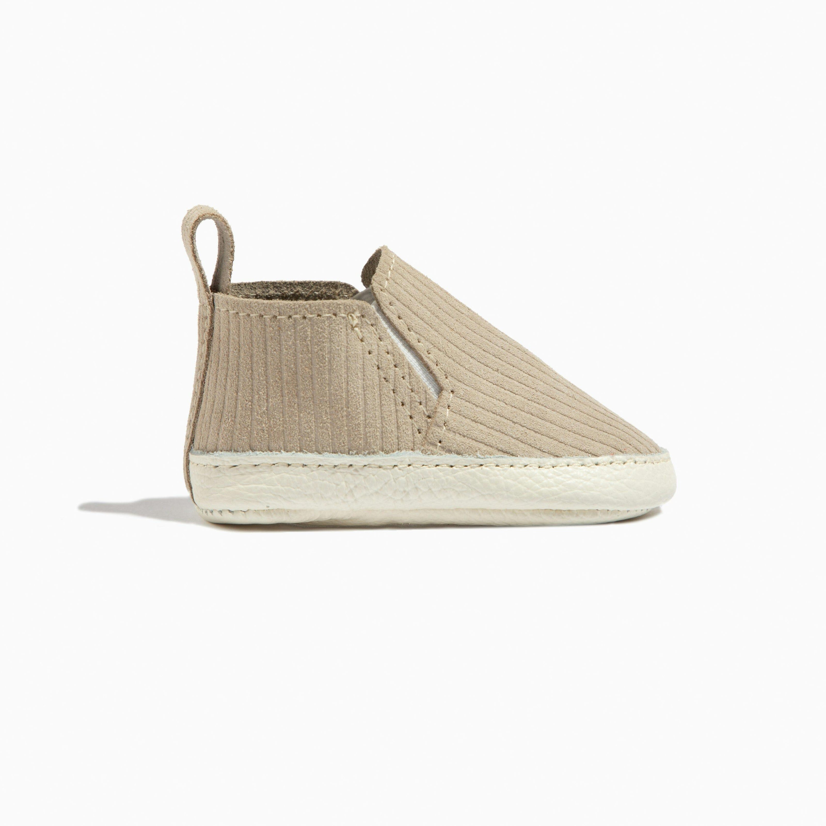 Oat Ribbed Slip On Baby Shoe
