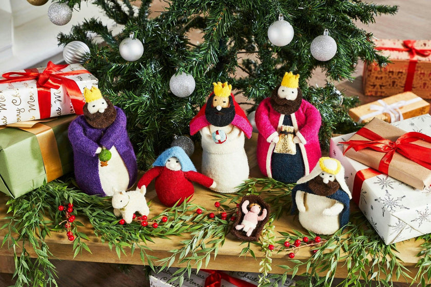 Handmade Christmas Nativity Scene in Hand Felted Wool
