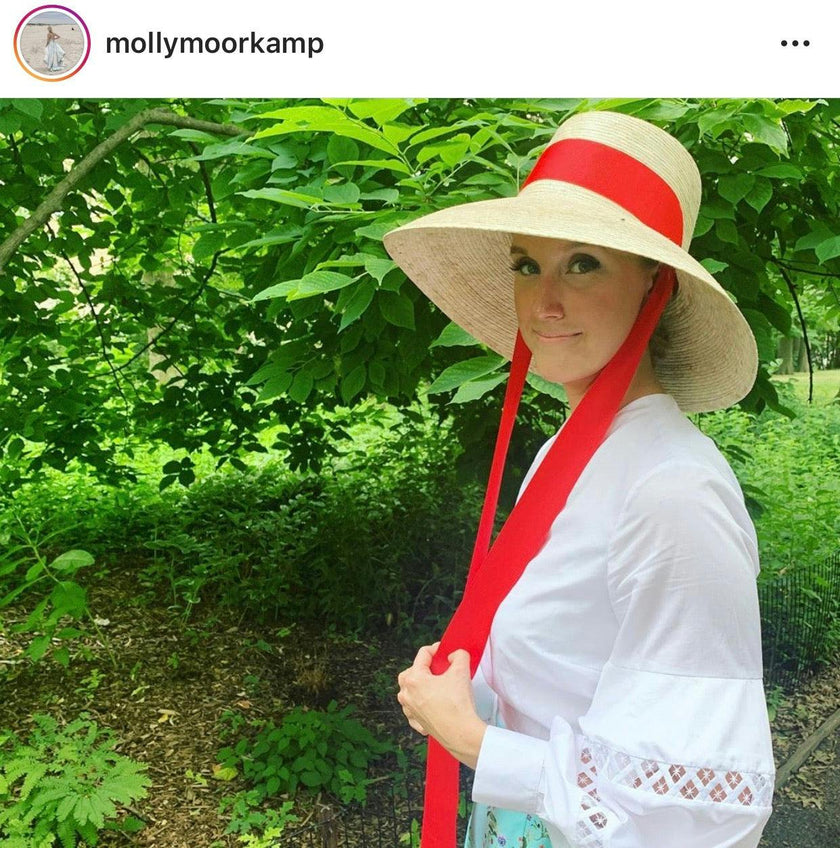 Wildflower Sun Hat - (Preorder Shipping June 15) Antique Eyelet Scallop Lace Wide & Short Ribbon