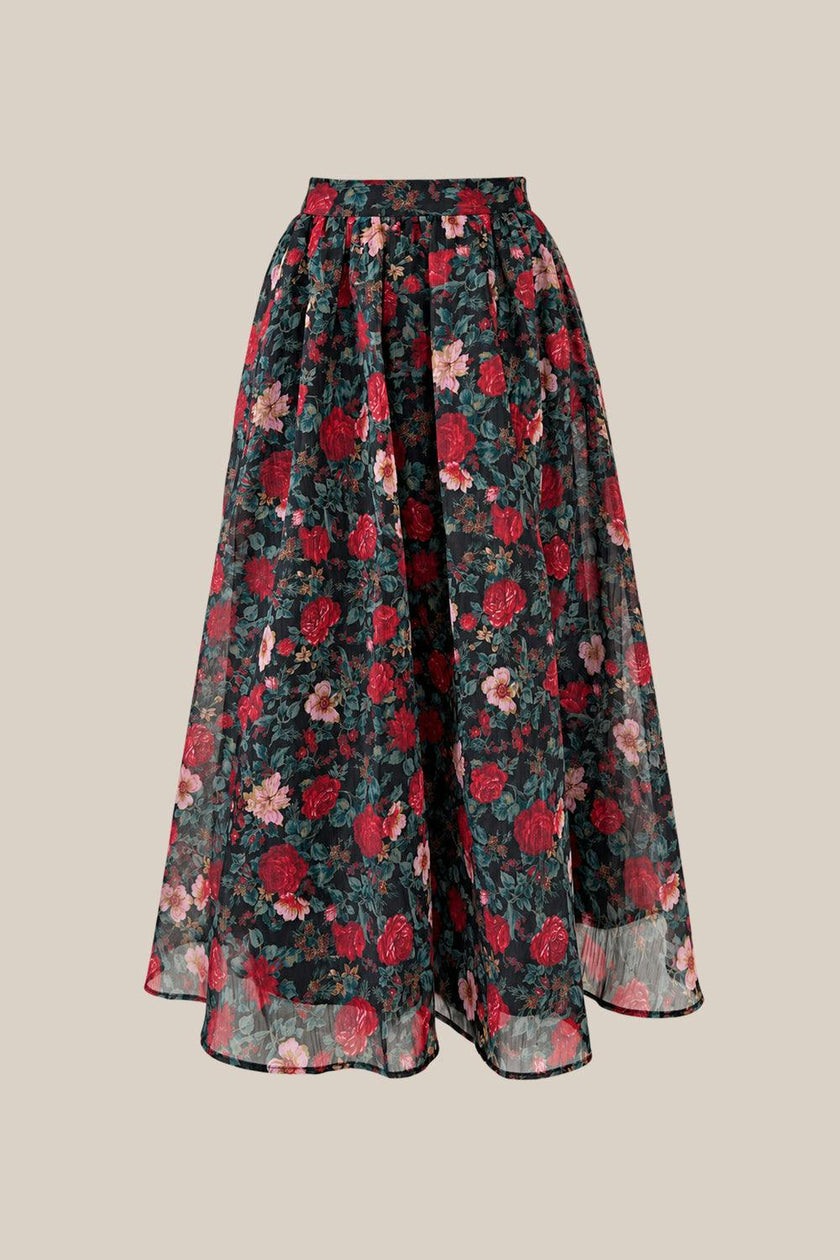 Vanessa Skirt in Moody Christmas Flora