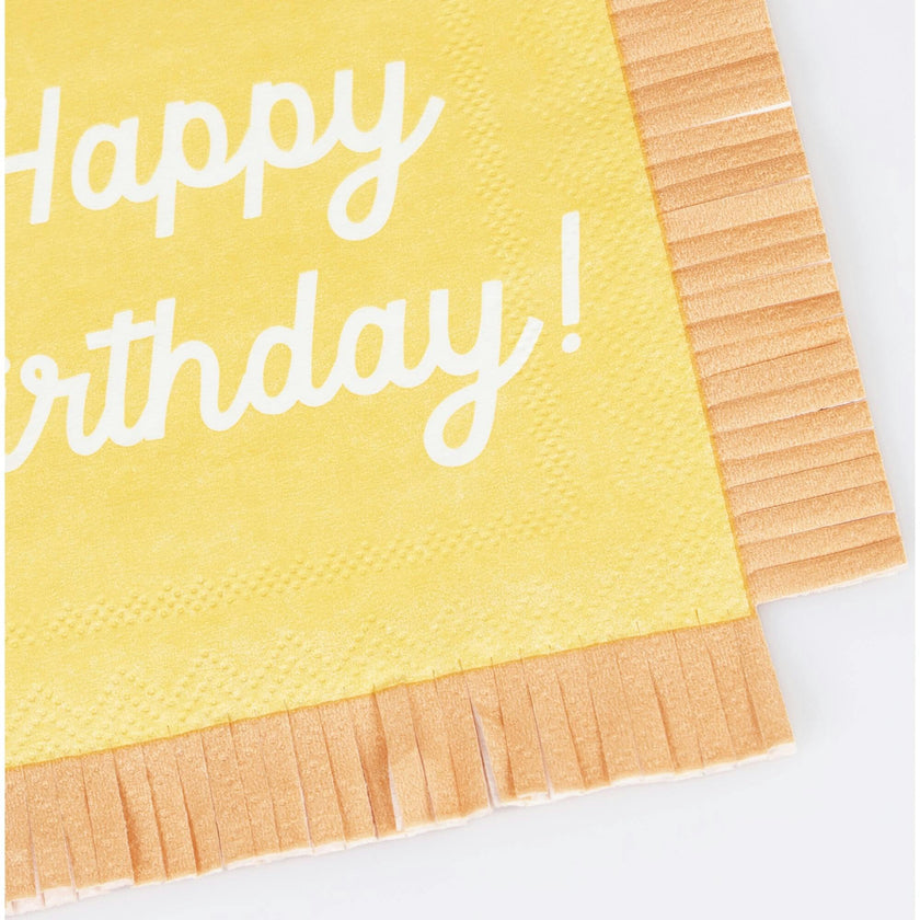 Mixed Happy Birthday Small Napkins