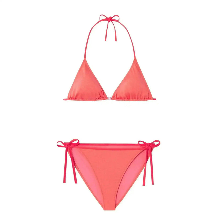 Girls' triangle two-piece swimsuit, coral | BERMUDA 2P
