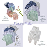 ROSE 5-Pack Ruffle Shoulder Short Sleeve T-shirts